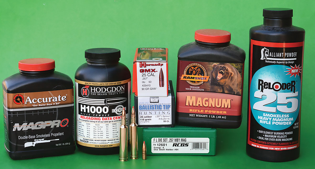 The 257 Weatherby Magnum has significant overbore and performs best with slow-burning powders.